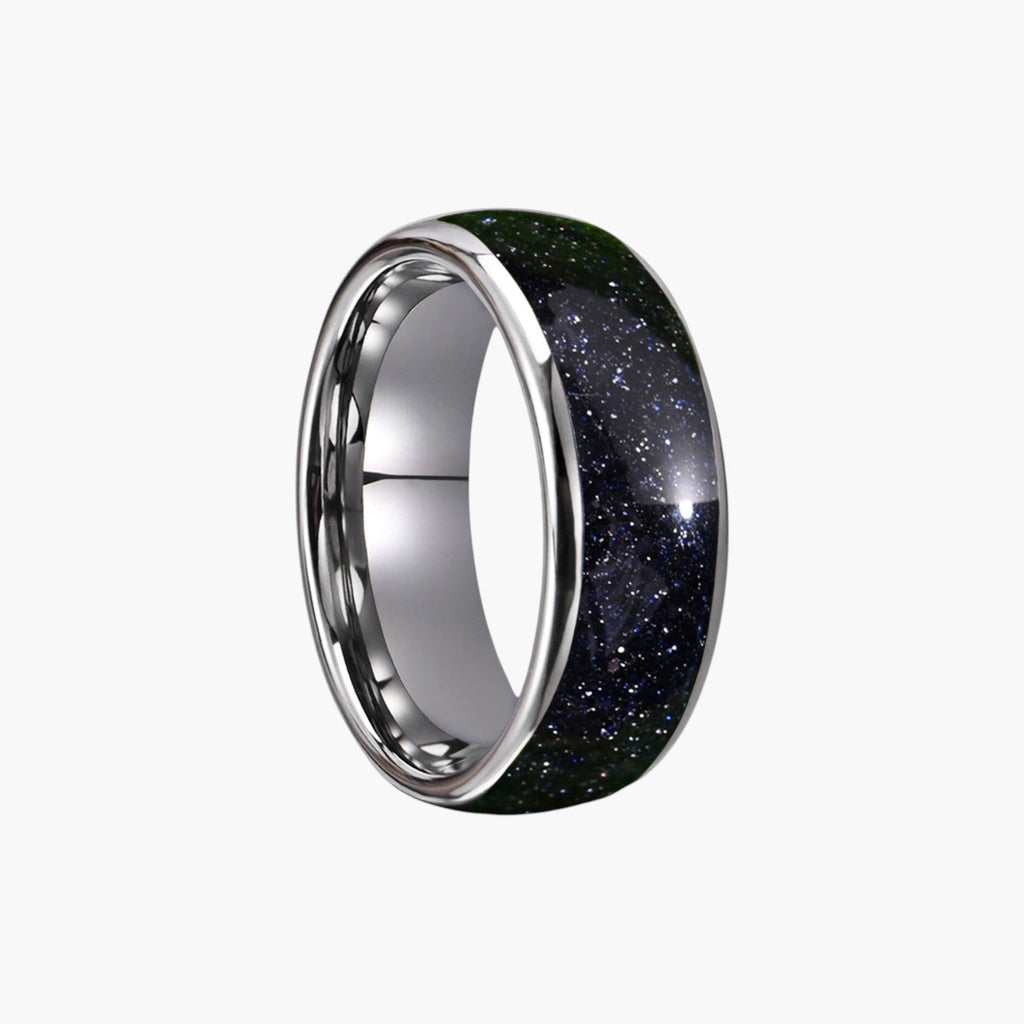 Sternenhimmel-Ring aus Wolframstahl