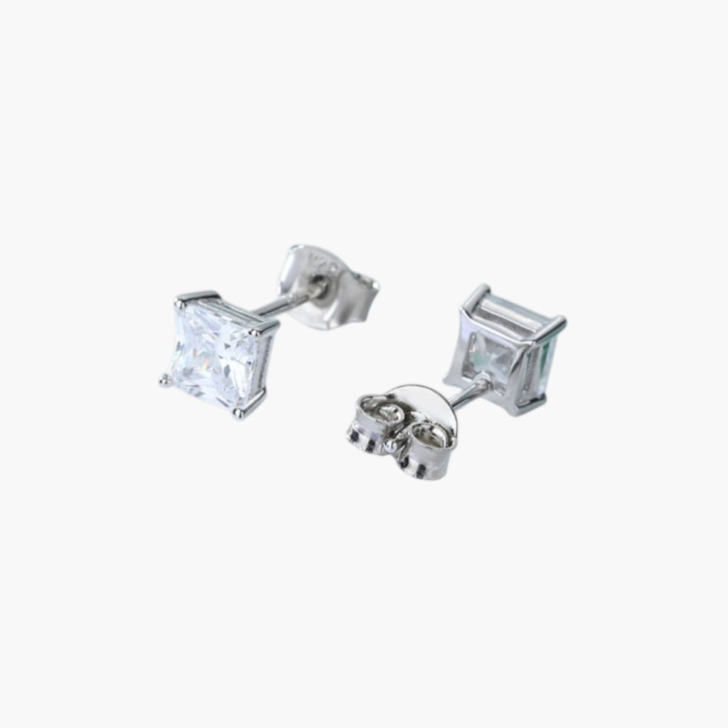 Pendientes Cuadrados de Plata 925 con Circonita