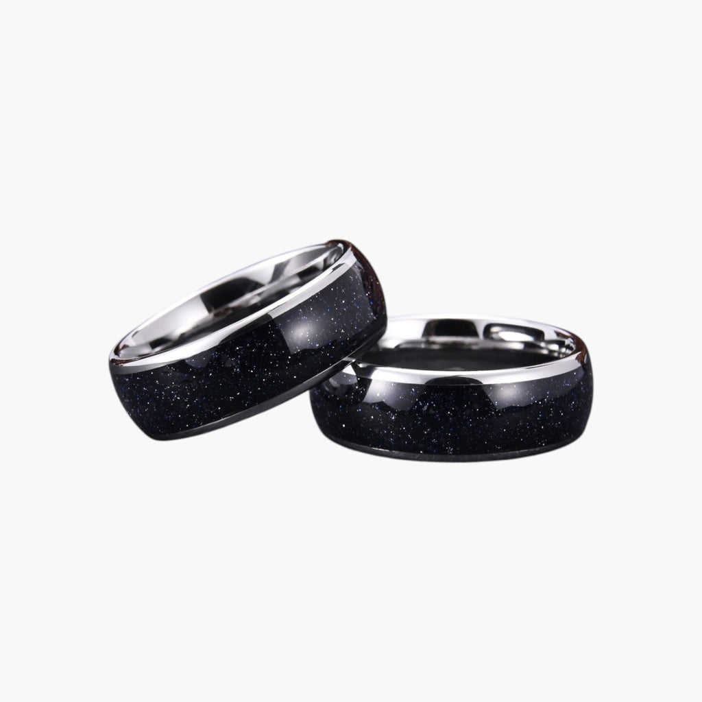 Sternenhimmel-Ring aus Wolframstahl