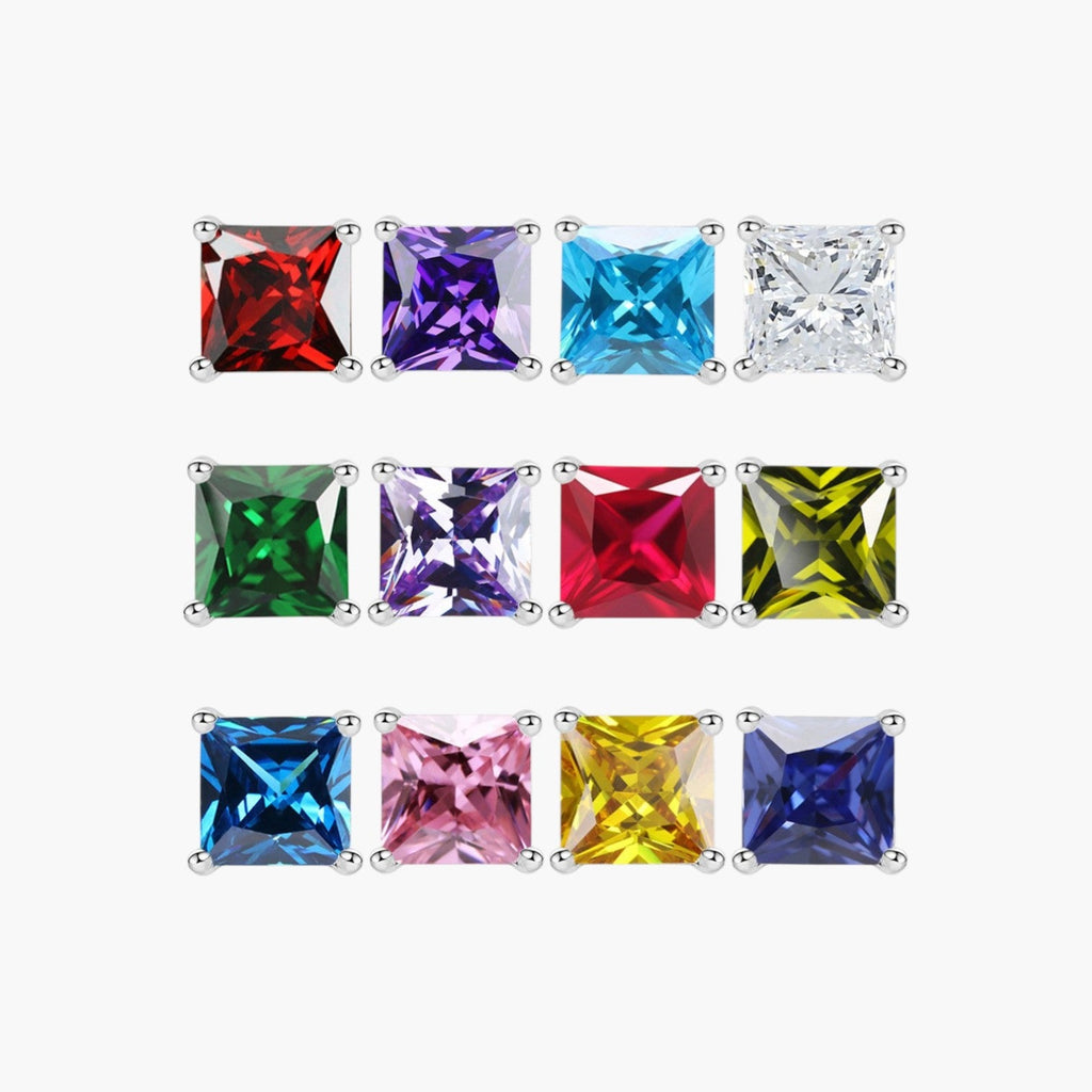 Pendientes Cuadrados de Plata 925 con Circonita