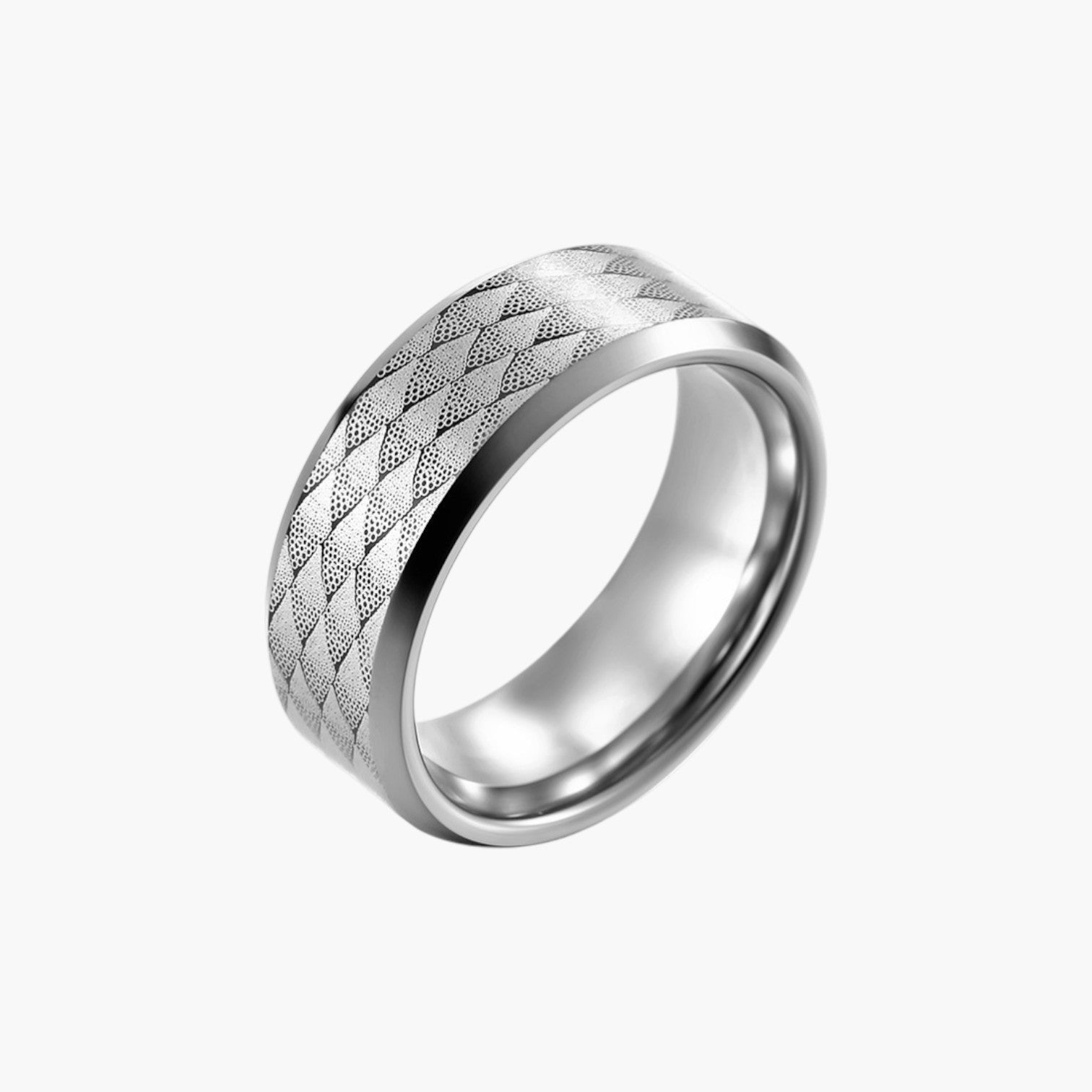 Anel Diamantado em Aço de Tungsténio