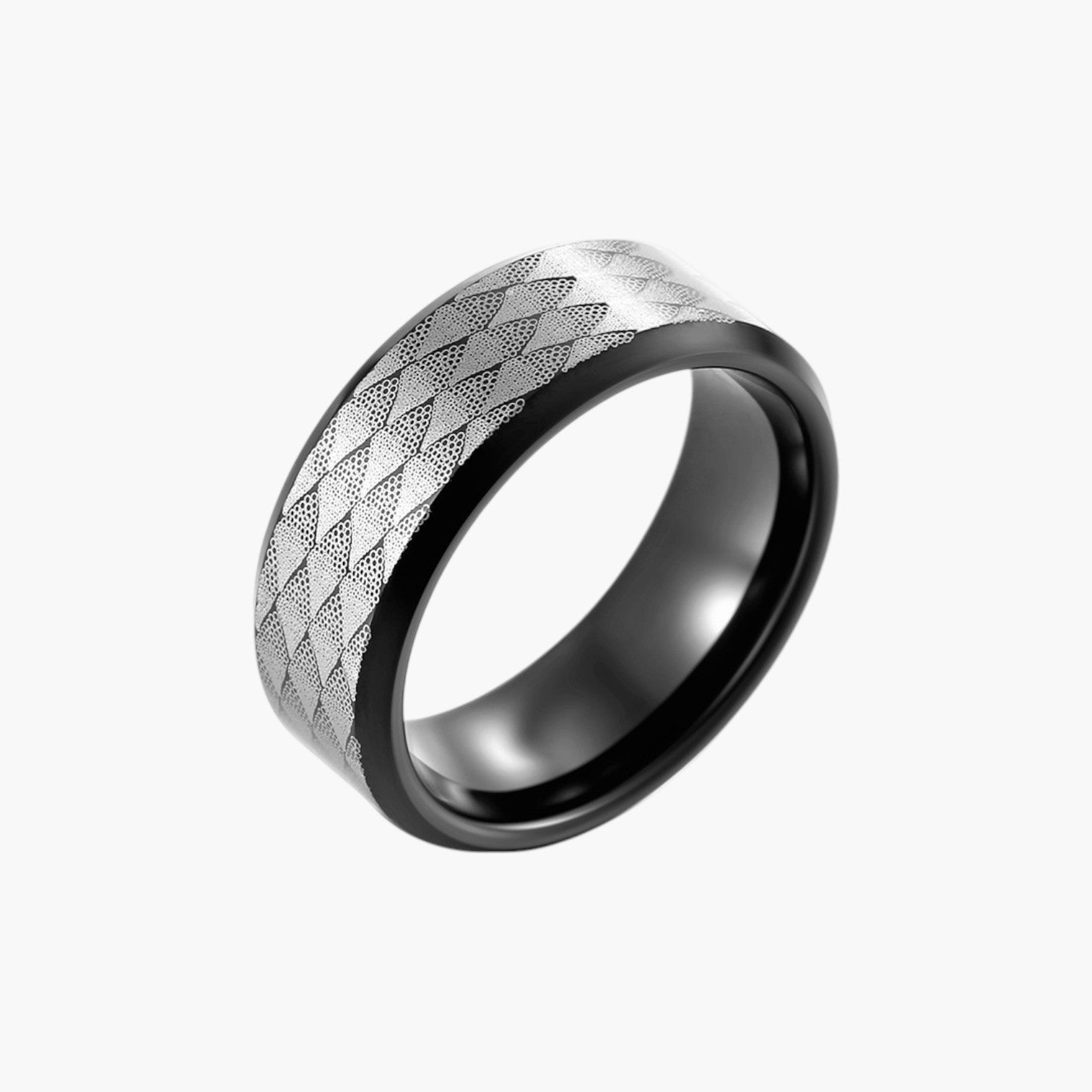 Anel Diamantado em Aço de Tungsténio