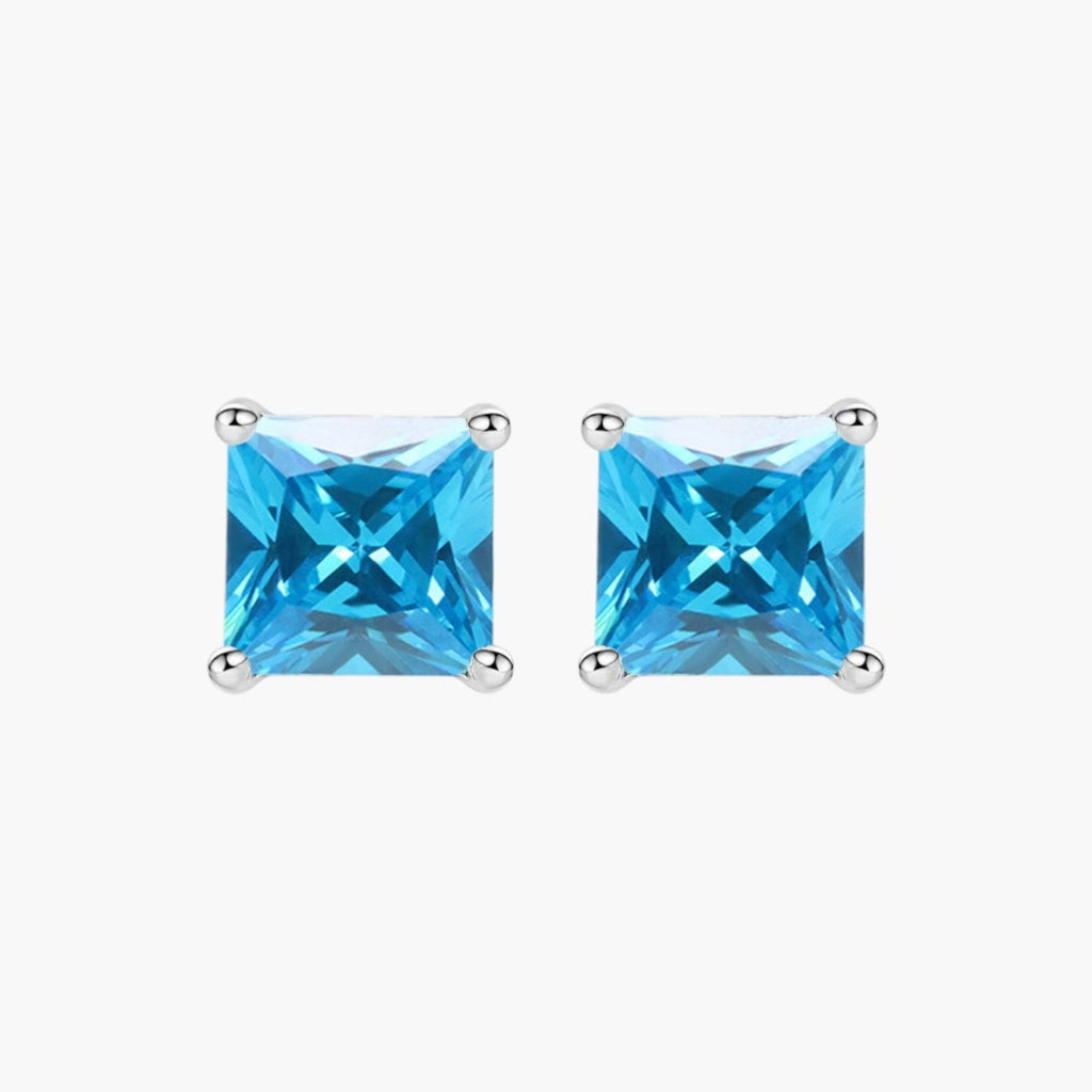 Pendientes Cuadrados de Plata 925 con Circonita