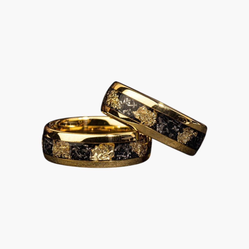 Sternförmiger goldener Ring aus Edelstahl