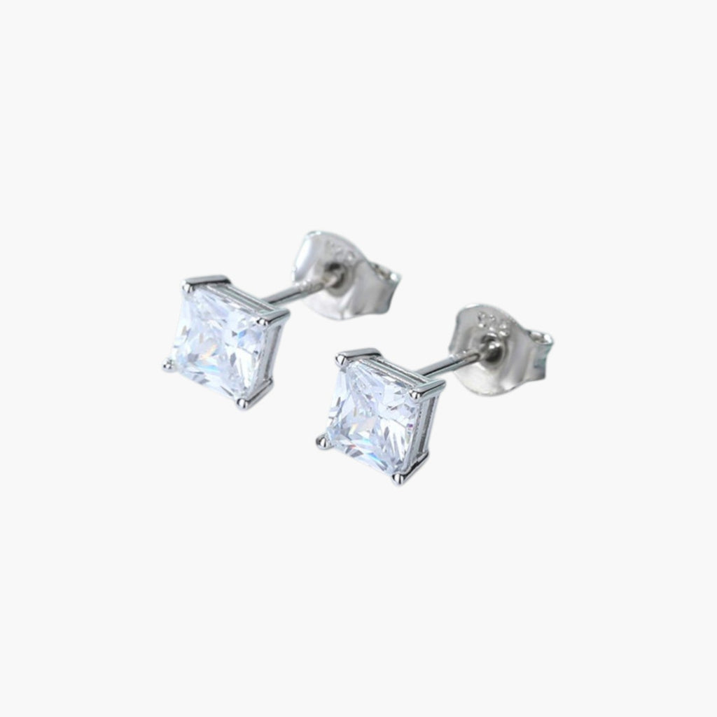 Pendientes Cuadrados de Plata 925 con Circonita