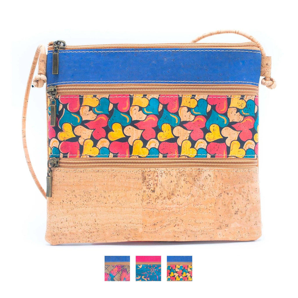 Bolso bandolera de corcho para mujer con patrón de corcho BAGP-206