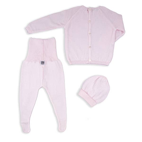 Conjunto  Rosa Suave 3 Peças 100% Algodão
