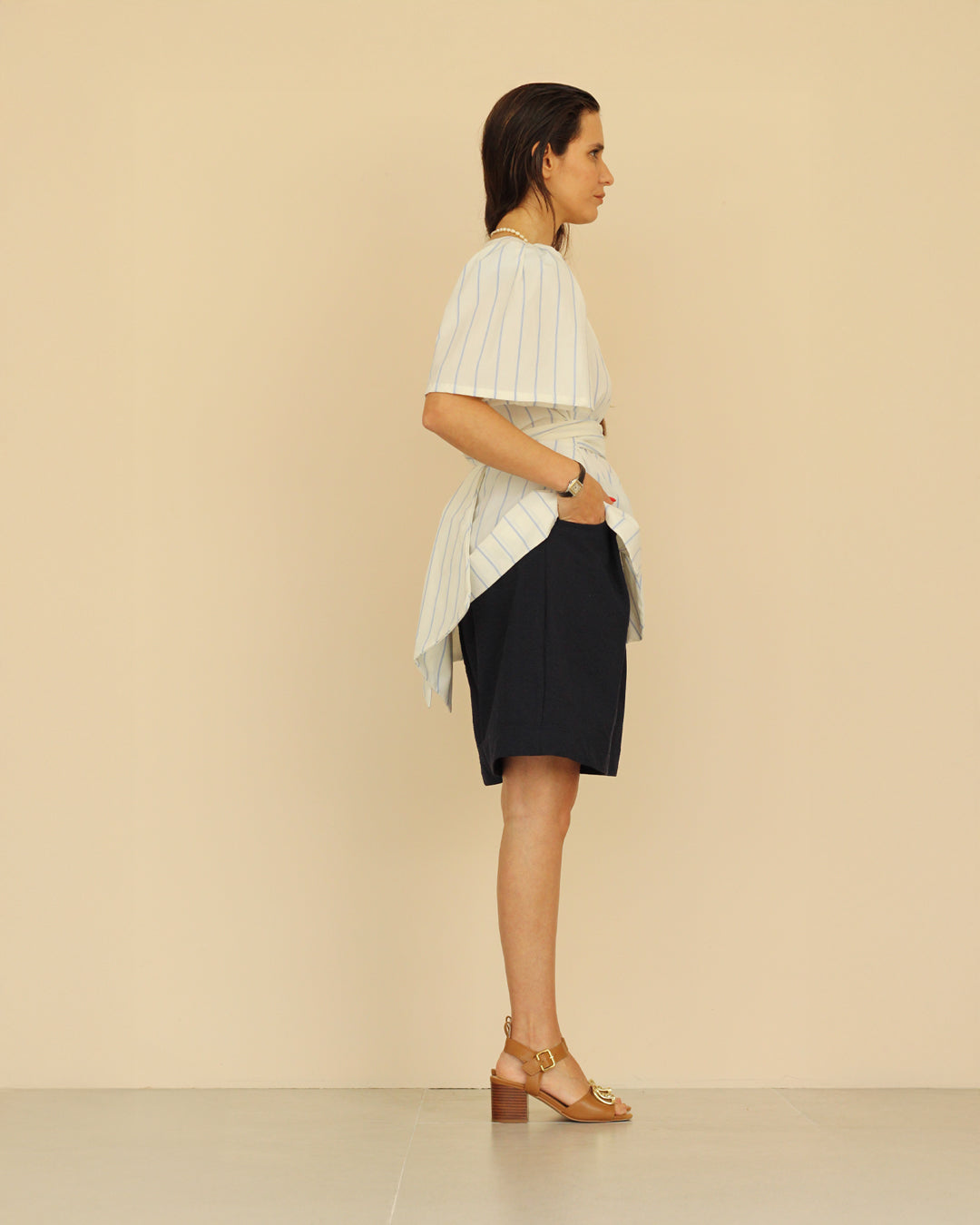 Blusa | Honey “stripes” cinto e manga extra large Adulto