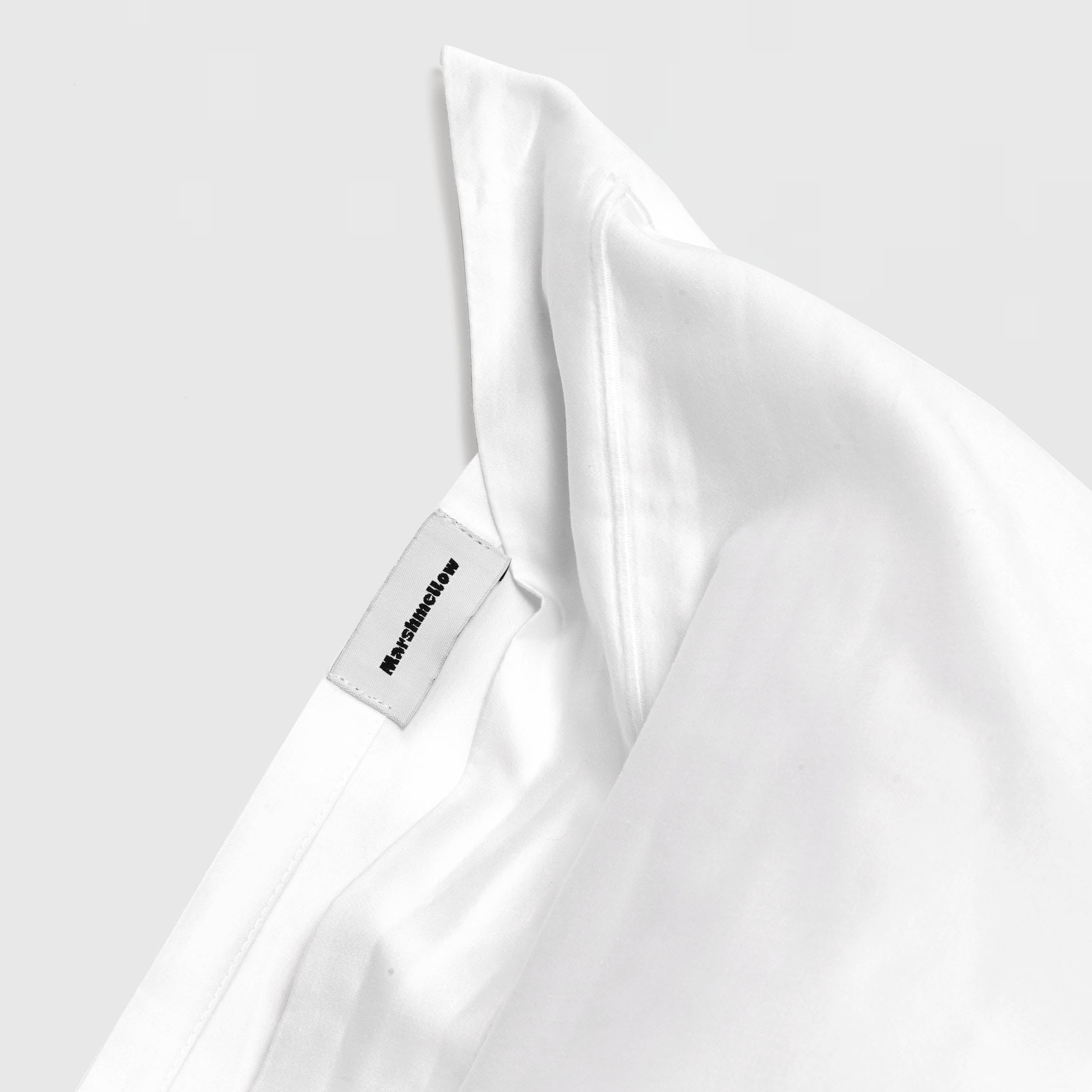 Funda de almohada - satén 500 hilos (Blanco)