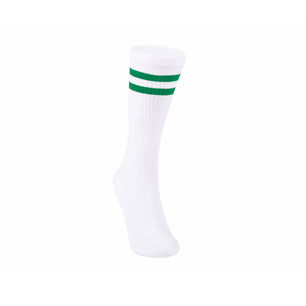 Sportsocken - Doppelstreifen weiß/grün