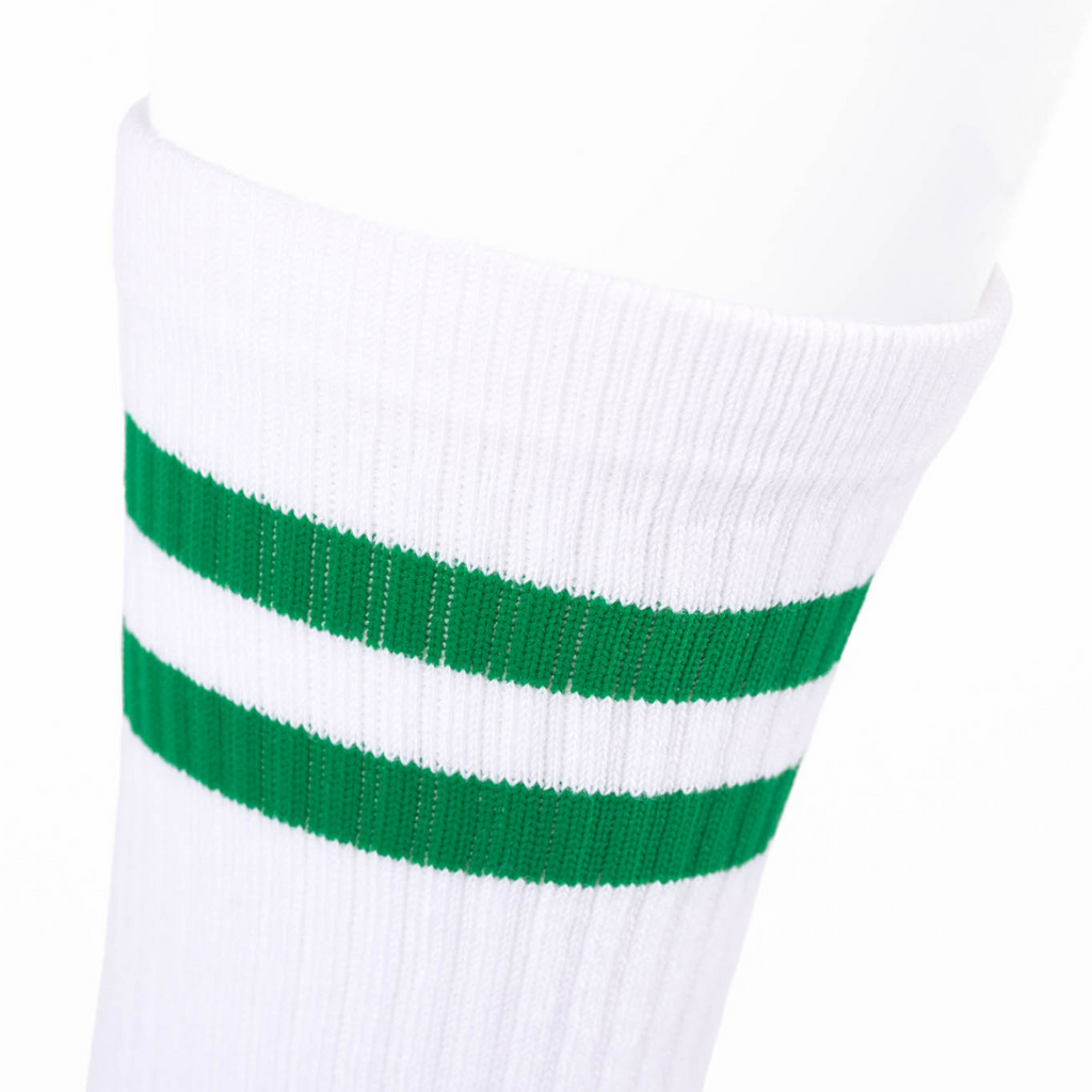 Sportsocken - Doppelstreifen weiß/grün