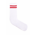 Sportsocken – Doppelstreifen weiß/rot
