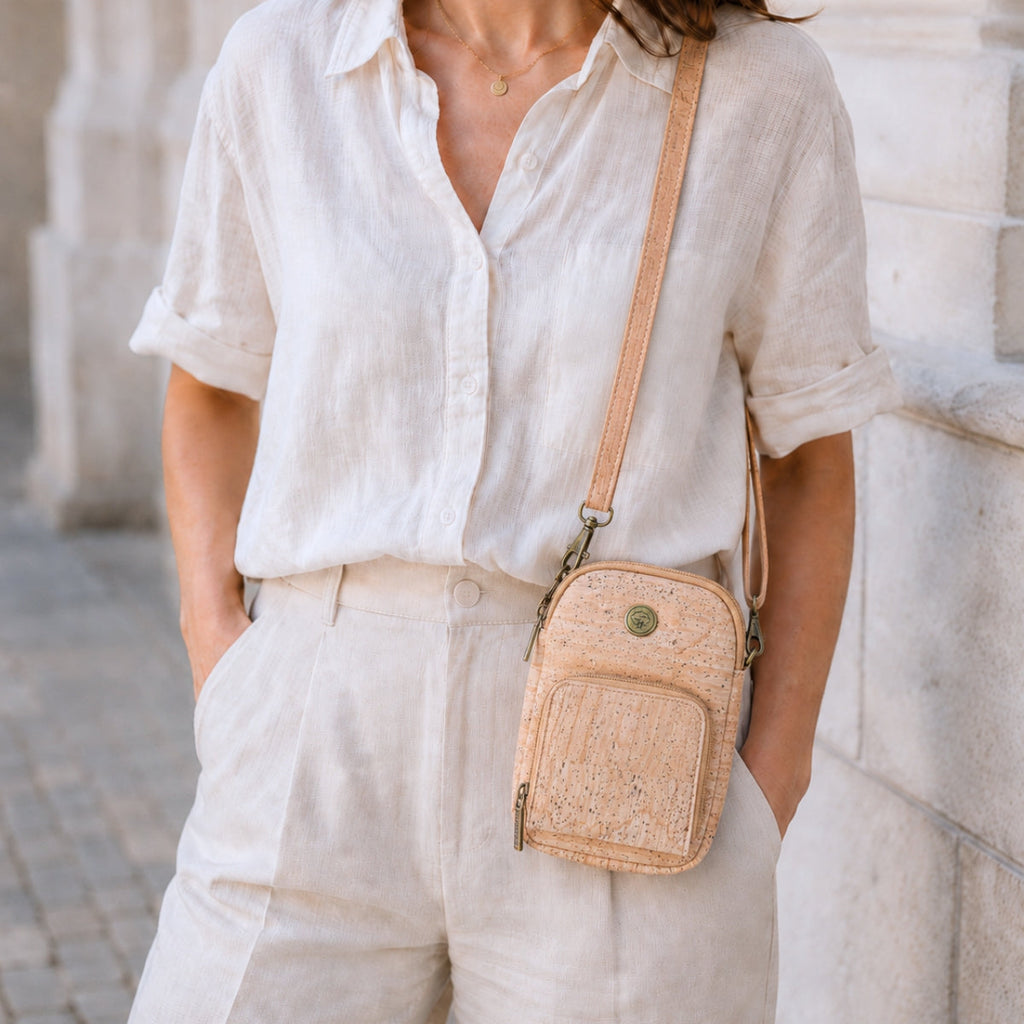 Cork Crossbody Bag with Front Pocket BAG-2362