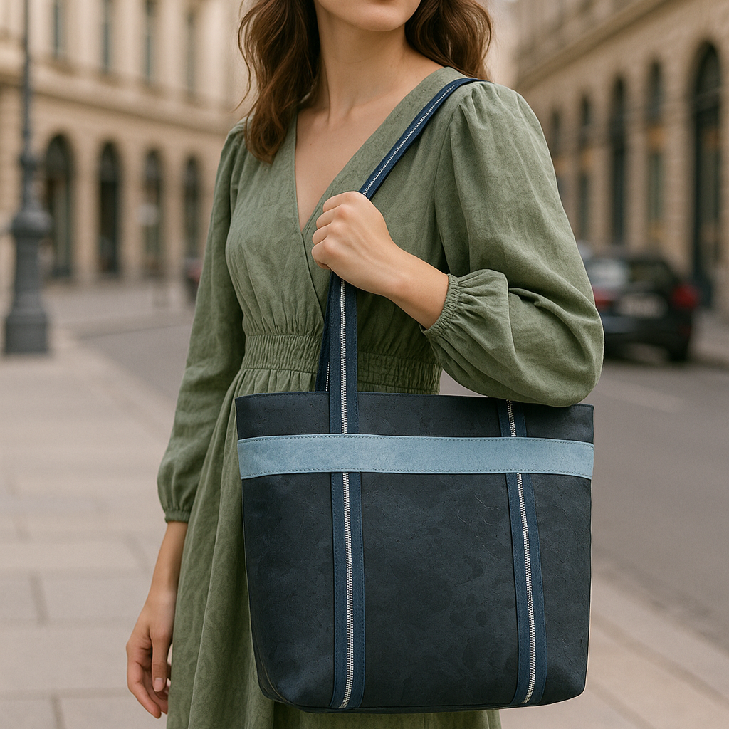 Bolso de hombro de mujer de corcho y cincha BAGP-297