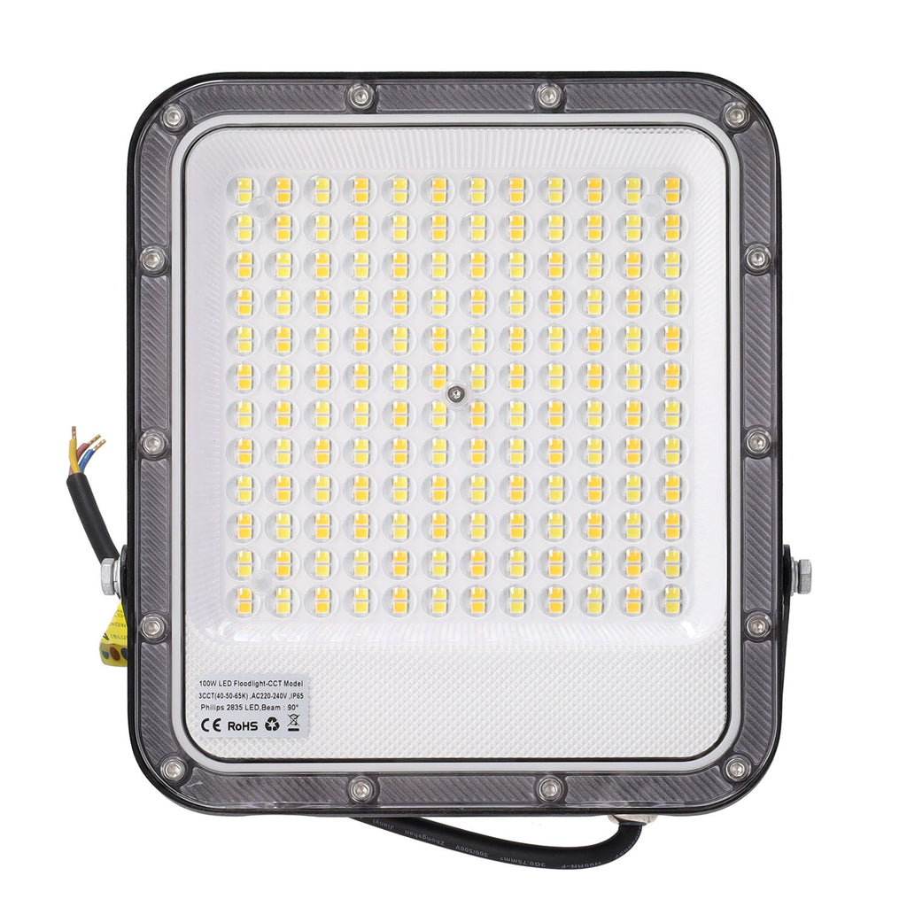 Refletor LED 100W 110Lm/W 90º 220-240VAC IP65 CCT (Tom de Luz Regulável) 4000/5000/6500ºK