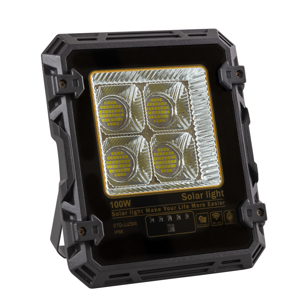Foco 100W con Panel Solar Control Remoto IP65 [1916-FLSOL-100W-CW]