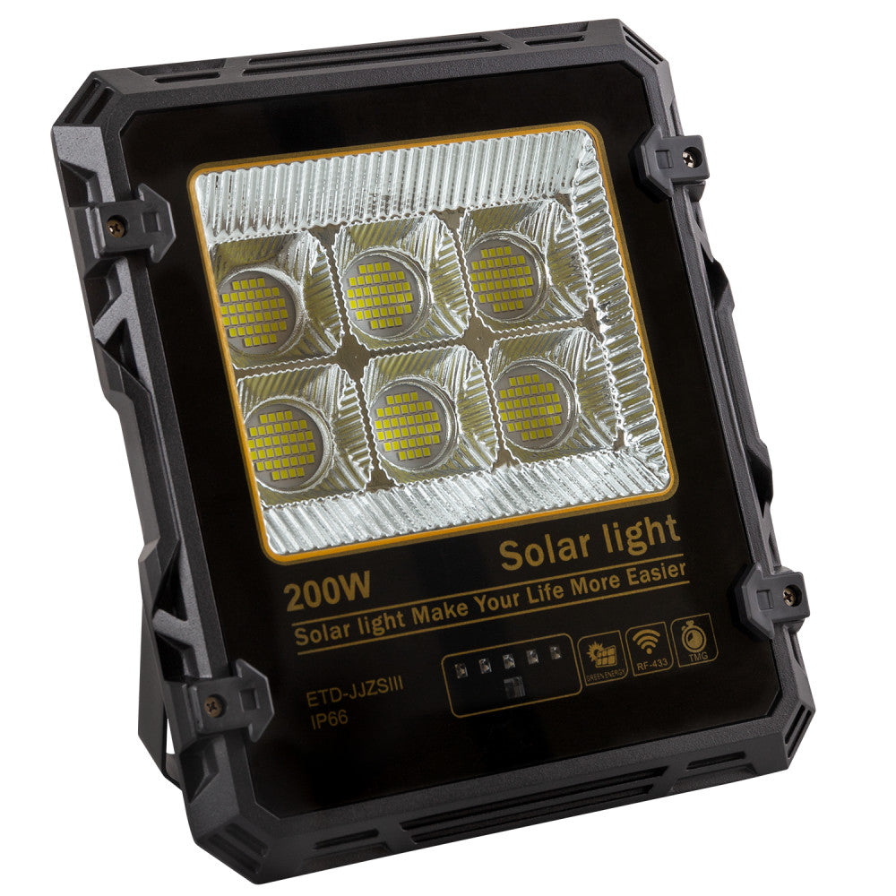 Holofote 200W com Painel Solar Controle Remoto IP65 [1916-FLSOL-200W-CW]