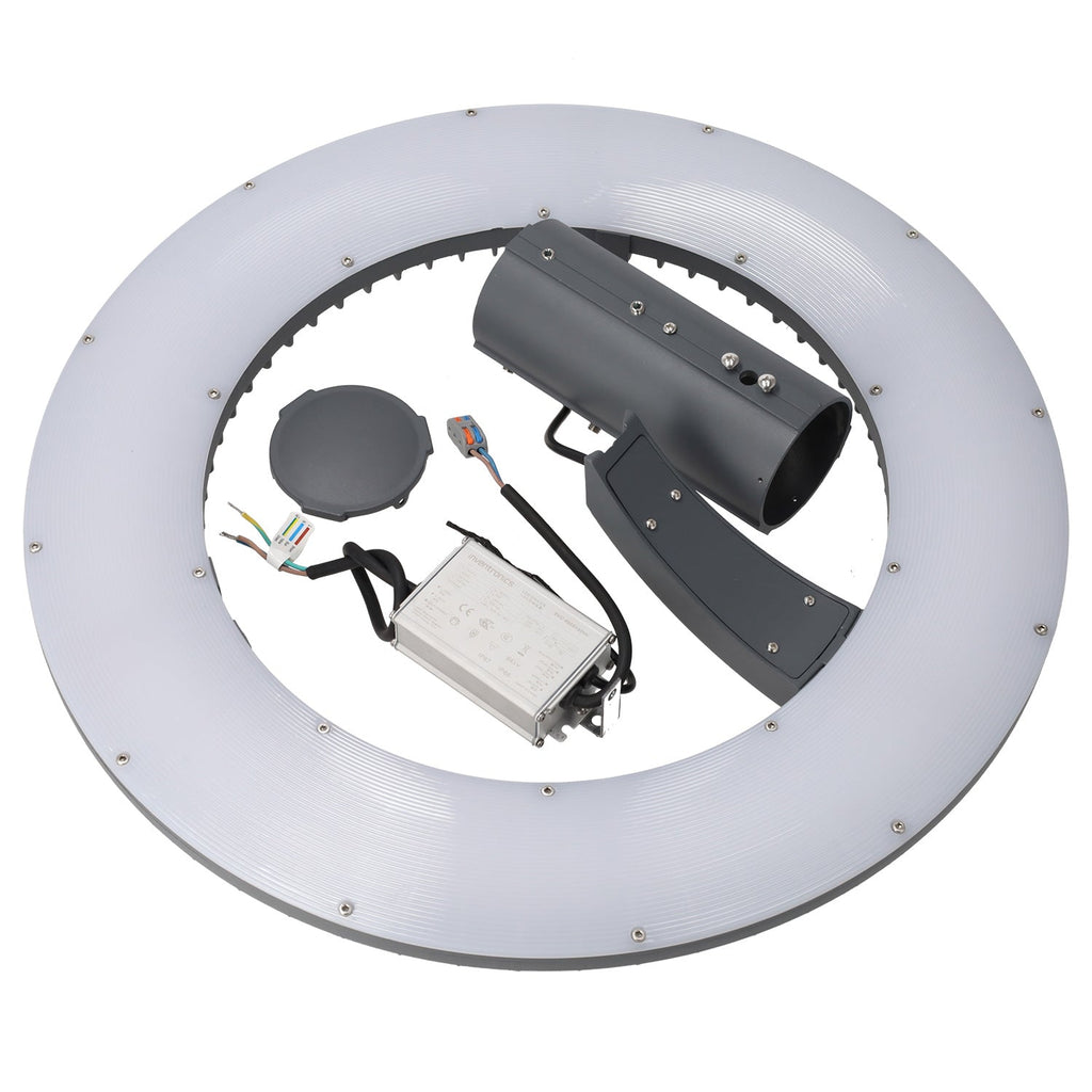 Luminária LED de rua 60W Philips Luxeon SMD 3030 160 lm/W, driver Inventronics, IP65, 120°, 5000K