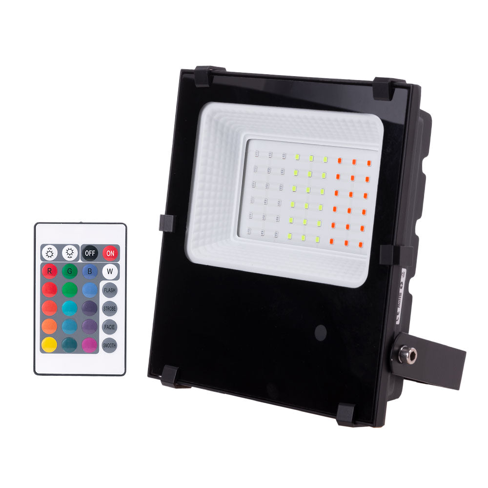 Proyector LED Reflector 30W IP65 RGB Control Remoto 40.000H [1916-NS-HVFL30W-F-RGB]