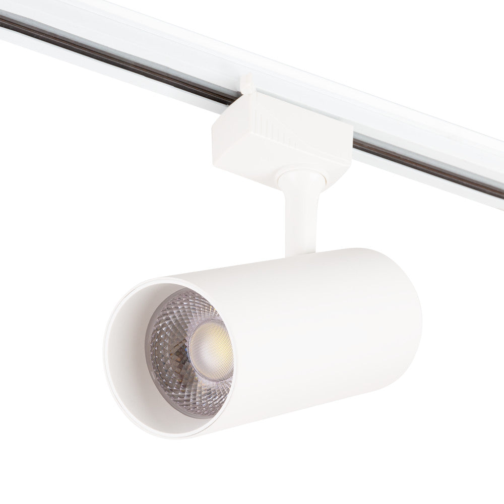 Luminária de trilho COB monofásica de 30 W, regulável, sem cintilação, branca, CCT (tom de luz regulável) 3000-6000ºK [1916-TL-3