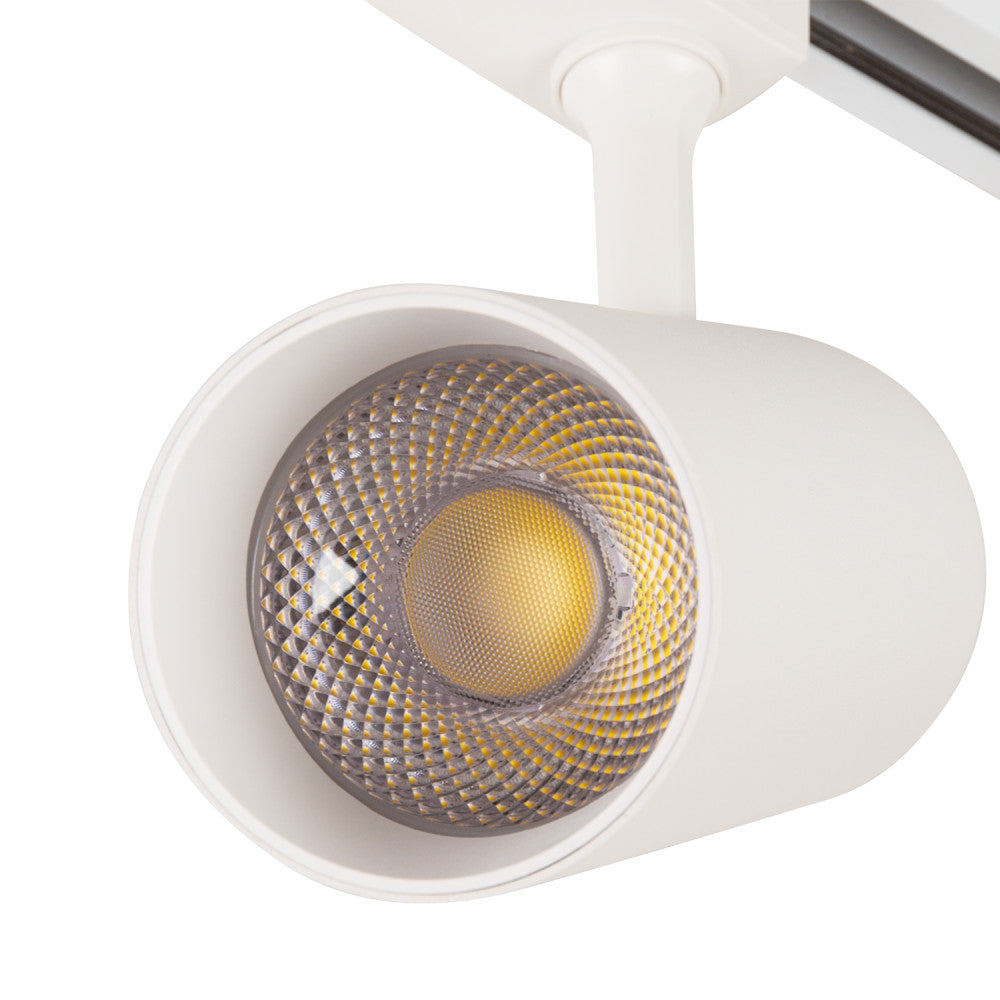 Luminária de trilho COB monofásica de 30 W, regulável, sem cintilação, branca, CCT (tom de luz regulável) 3000-6000ºK [1916-TL-3