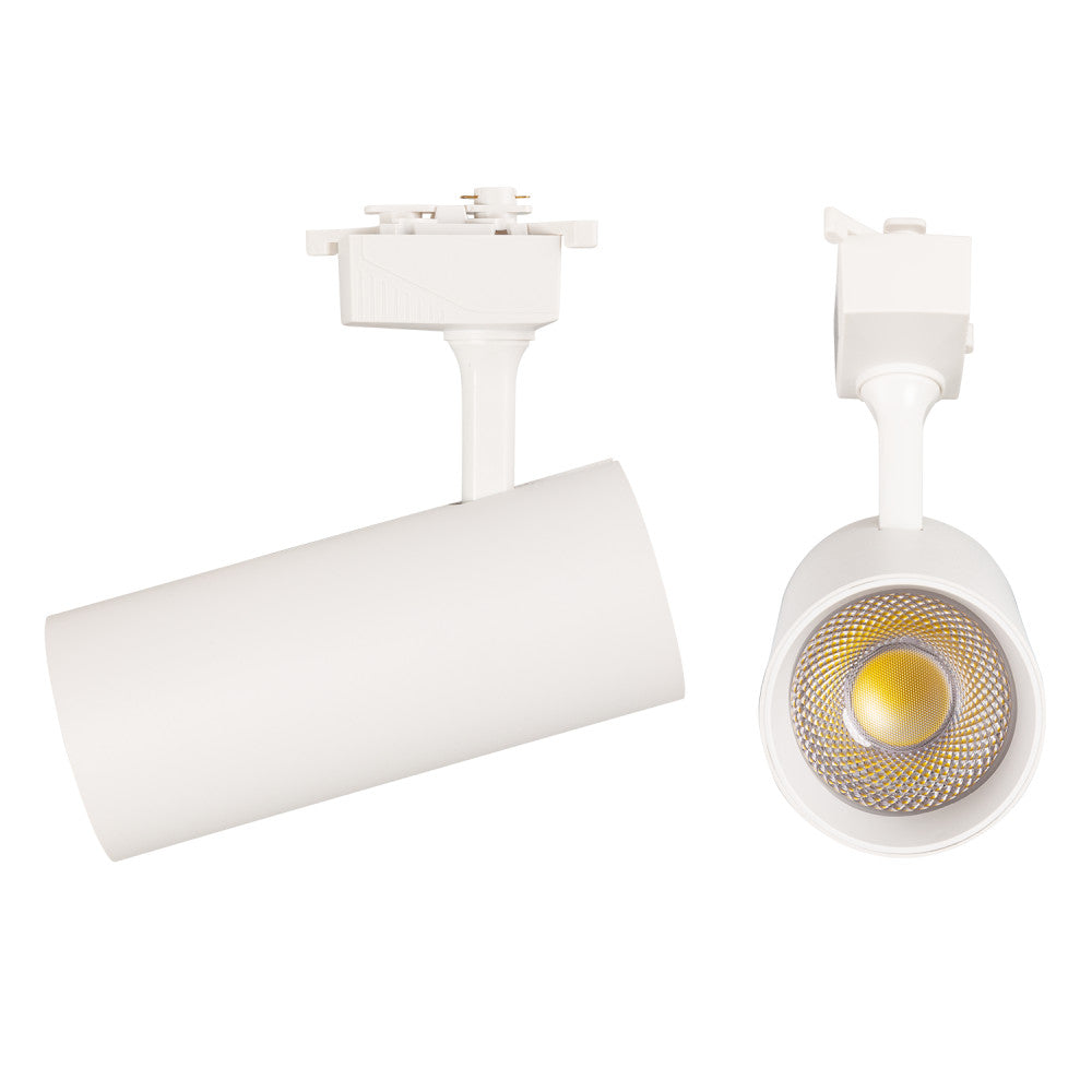 Luminária de trilho COB monofásica de 30 W, regulável, sem cintilação, branca, CCT (tom de luz regulável) 3000-6000ºK [1916-TL-3