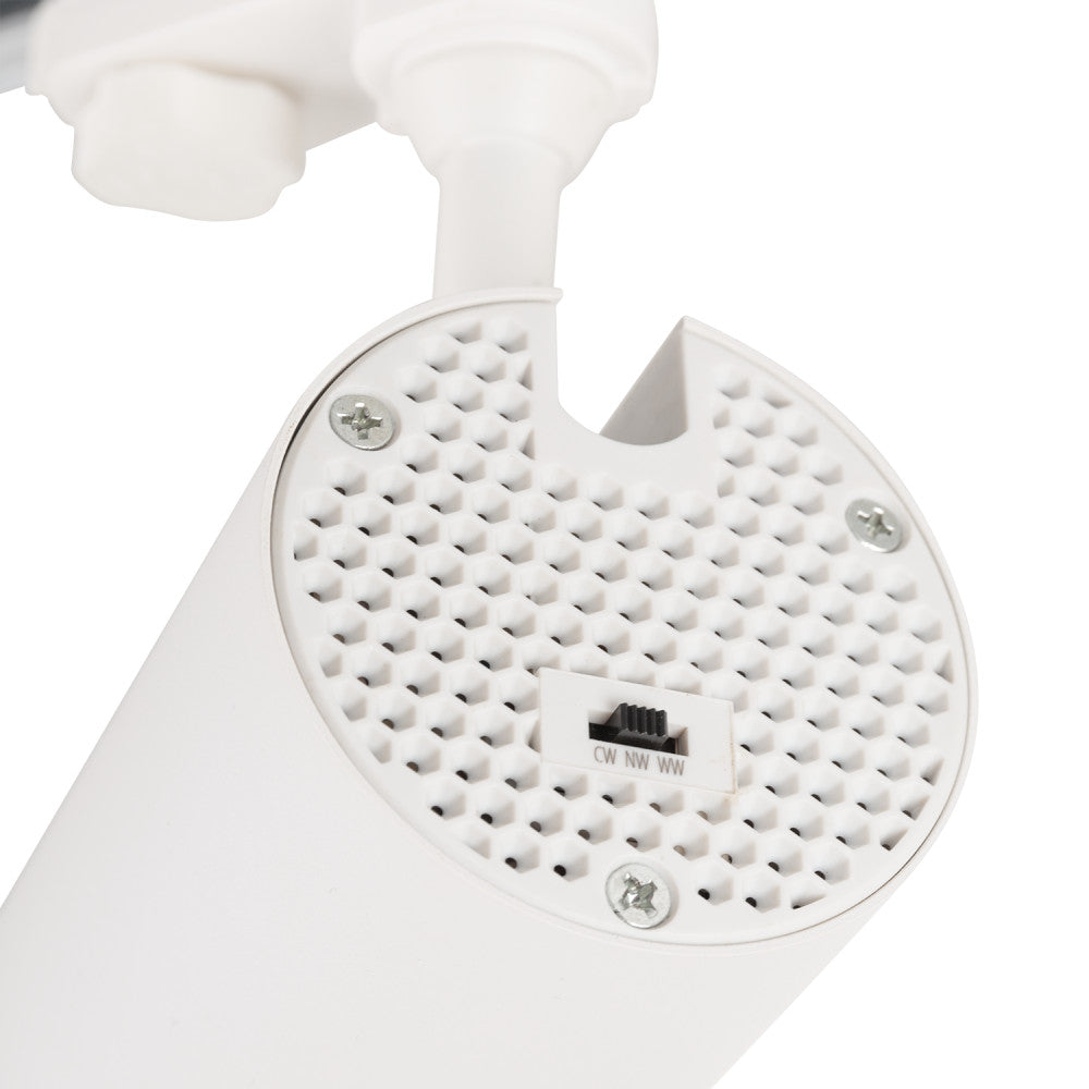 Holofote de trilho trifásico 30W COB regulável sem cintilação branco CCT (tom de luz regulável) 3000-6000ºK [1916-TL-30W-T-CCT]