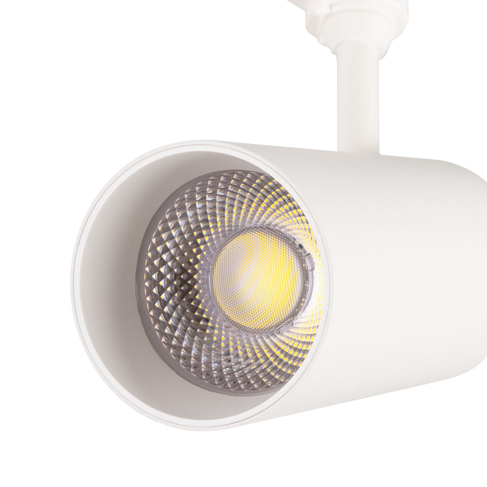 Holofote de trilho trifásico 30W COB regulável sem cintilação branco CCT (tom de luz regulável) 3000-6000ºK [1916-TL-30W-T-CCT]