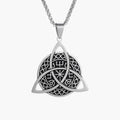 Colar Amuleto Triquetra Celta em Aço Inoxidável