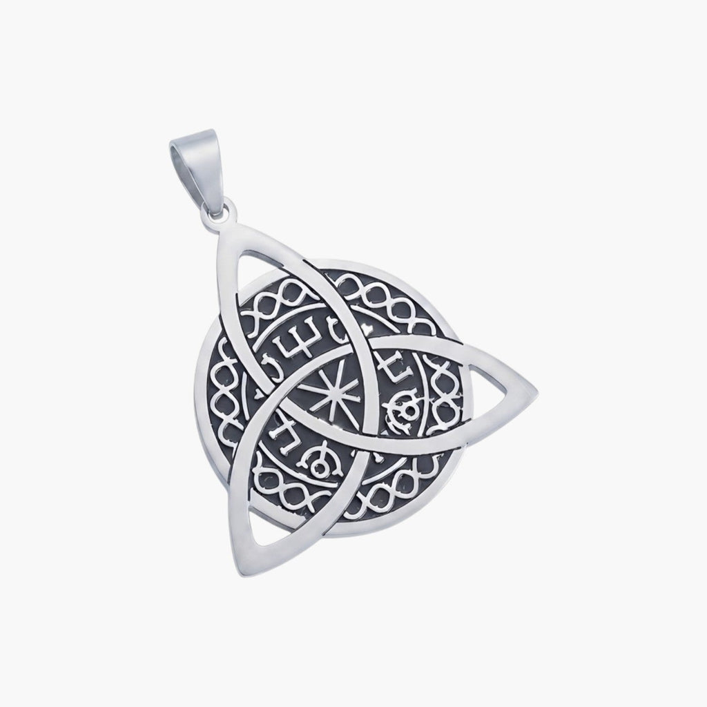 Colar Amuleto Triquetra Celta em Aço Inoxidável