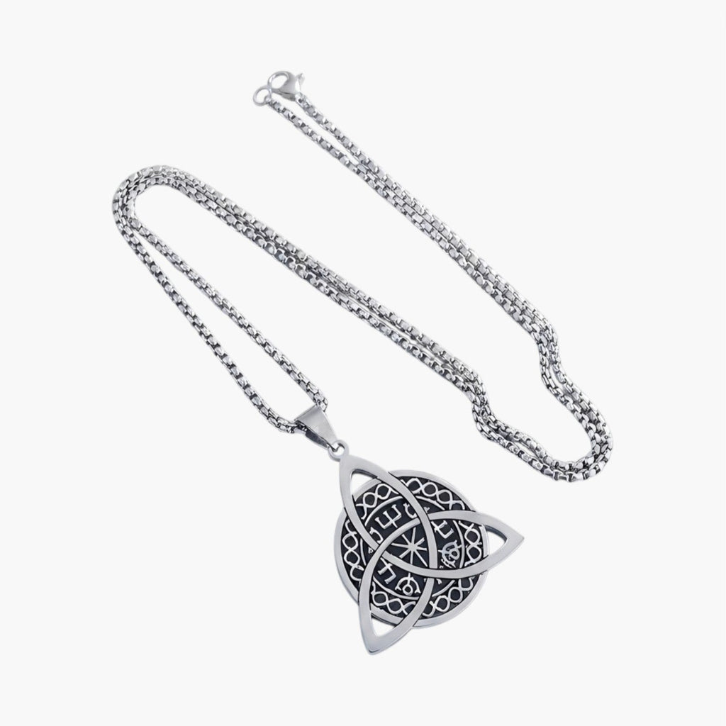 Colar Amuleto Triquetra Celta em Aço Inoxidável