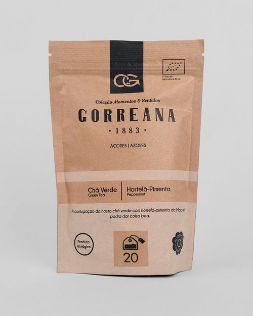 20 Teabags Gorreana Green Tea with Peppermint Loose Leaf from Azores - Fresh, Digestive