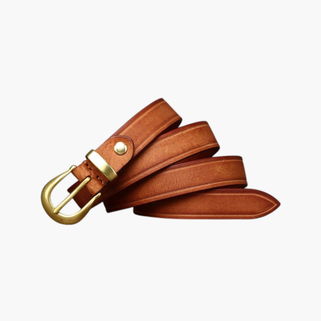 Cinturón retro de cuero genuino para mujer