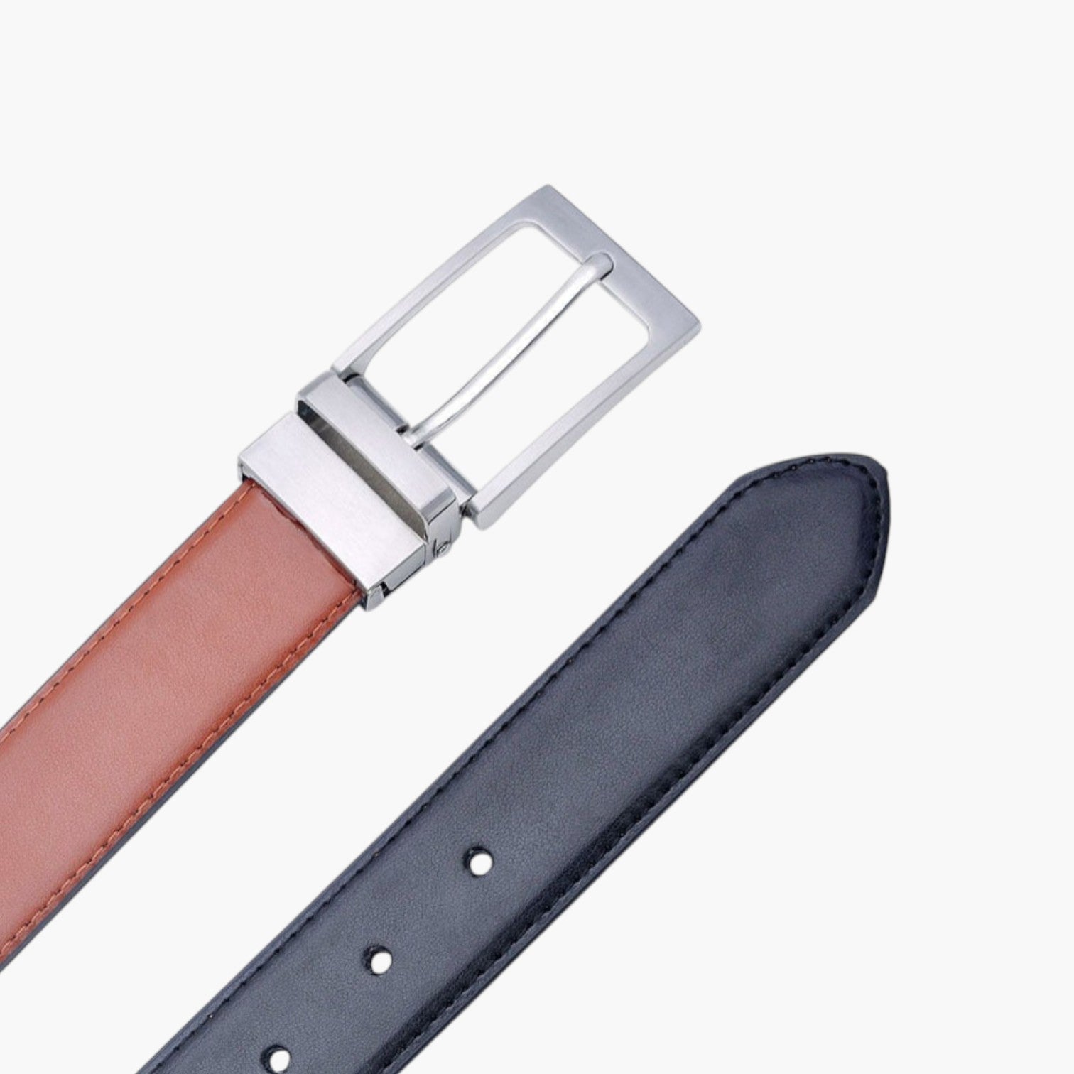 Cinturón de Piel Genuina Reversible para Hombre