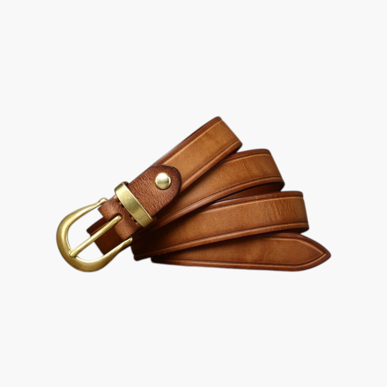 Cinturón retro de cuero genuino para mujer