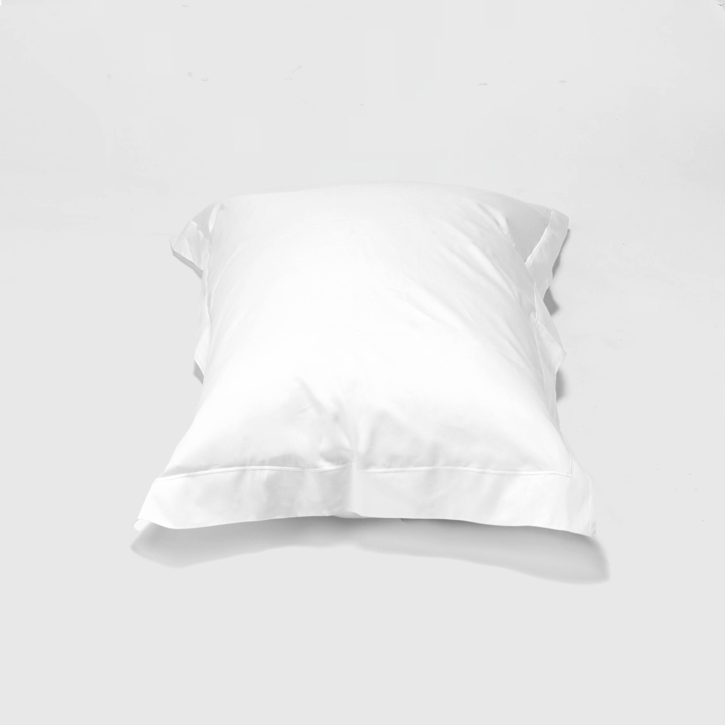 Funda de almohada - satén 500 hilos (Blanco)