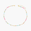 Colar Choker Boémio com Cristais Coloridos