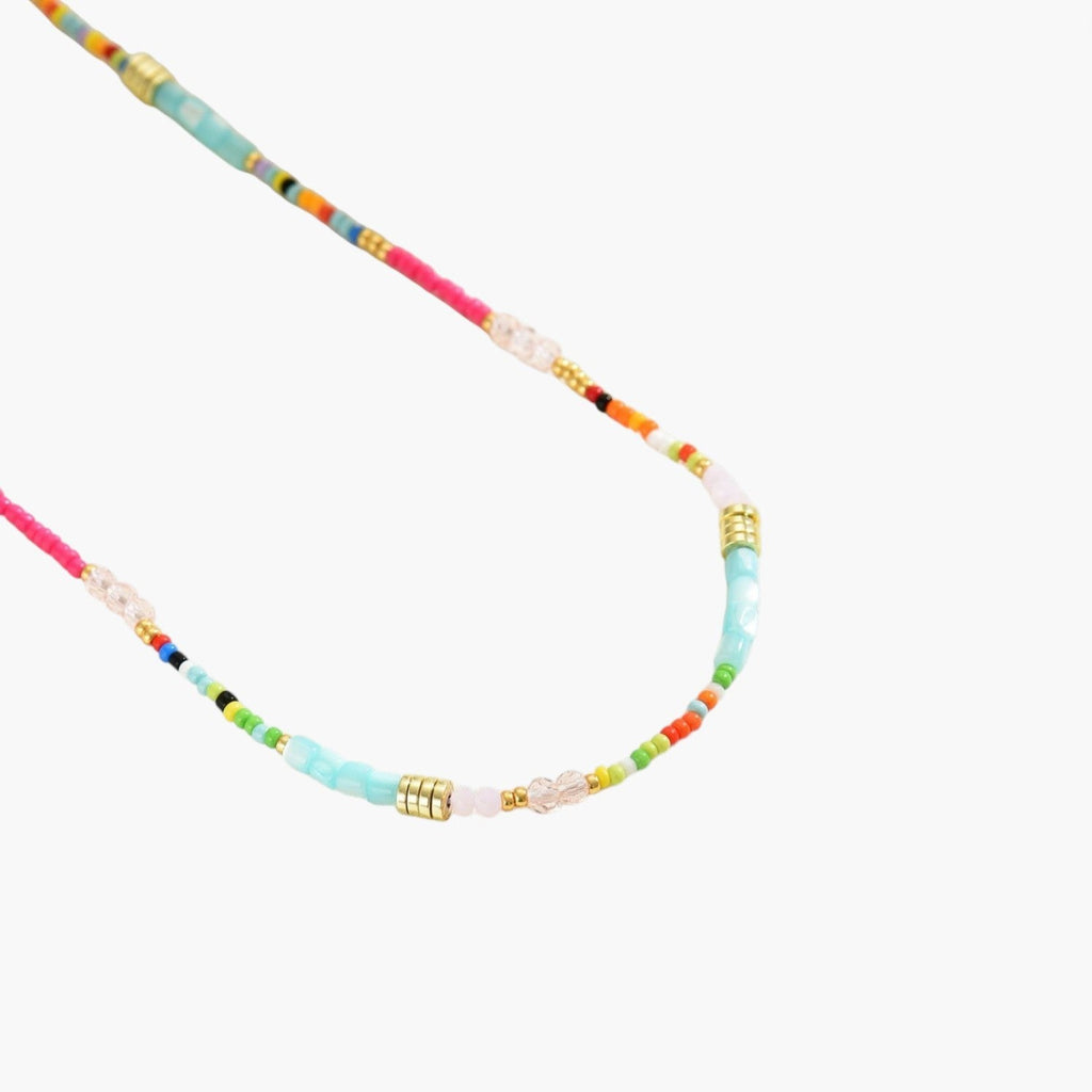 Colar Choker Boémio com Cristais Coloridos