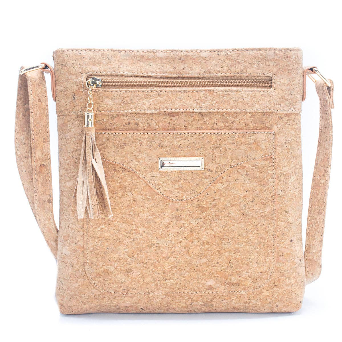 Women's Crossbody Bag in Natural Cork with Gold or Silver Accents BAG-2249