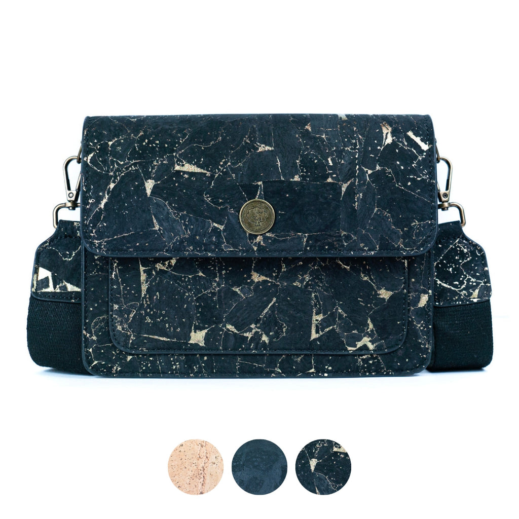 Bolso bandolera estructurado de corcho natural para mujer BDCS-BAG-2309