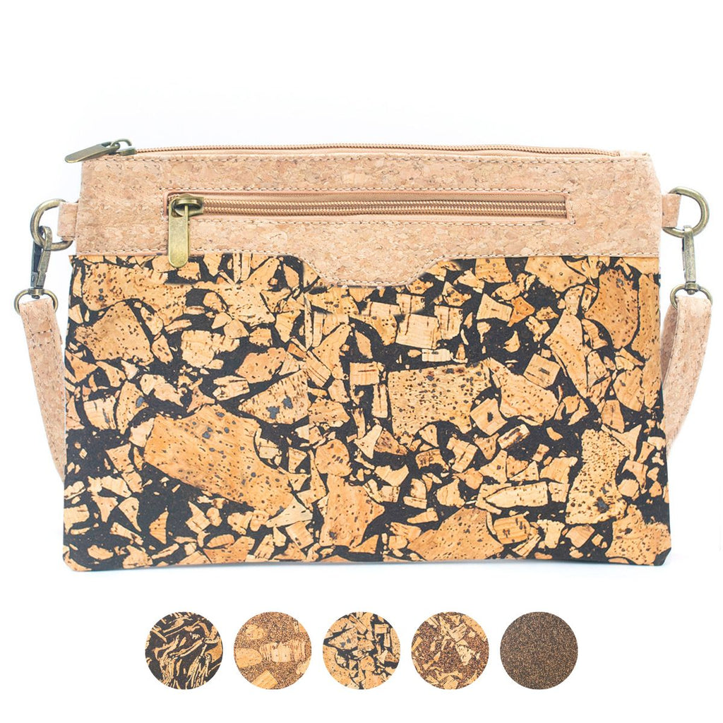 Corcho natural con fusión de granos de café: diseño de bolso de mano y bolso cruzado para mujer BAG-2290
