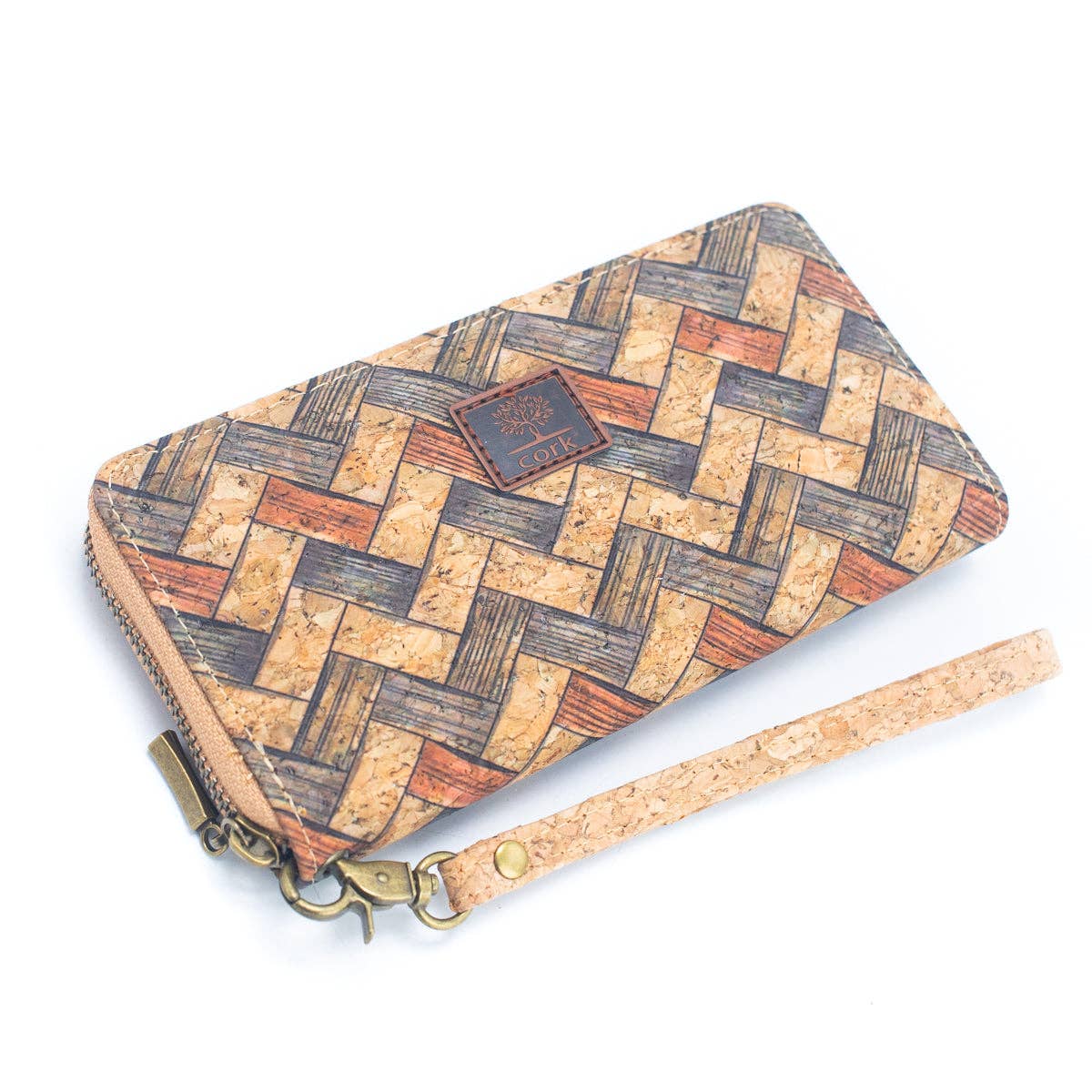 Various patterns natural cork women zipper card wallet BAG-2235