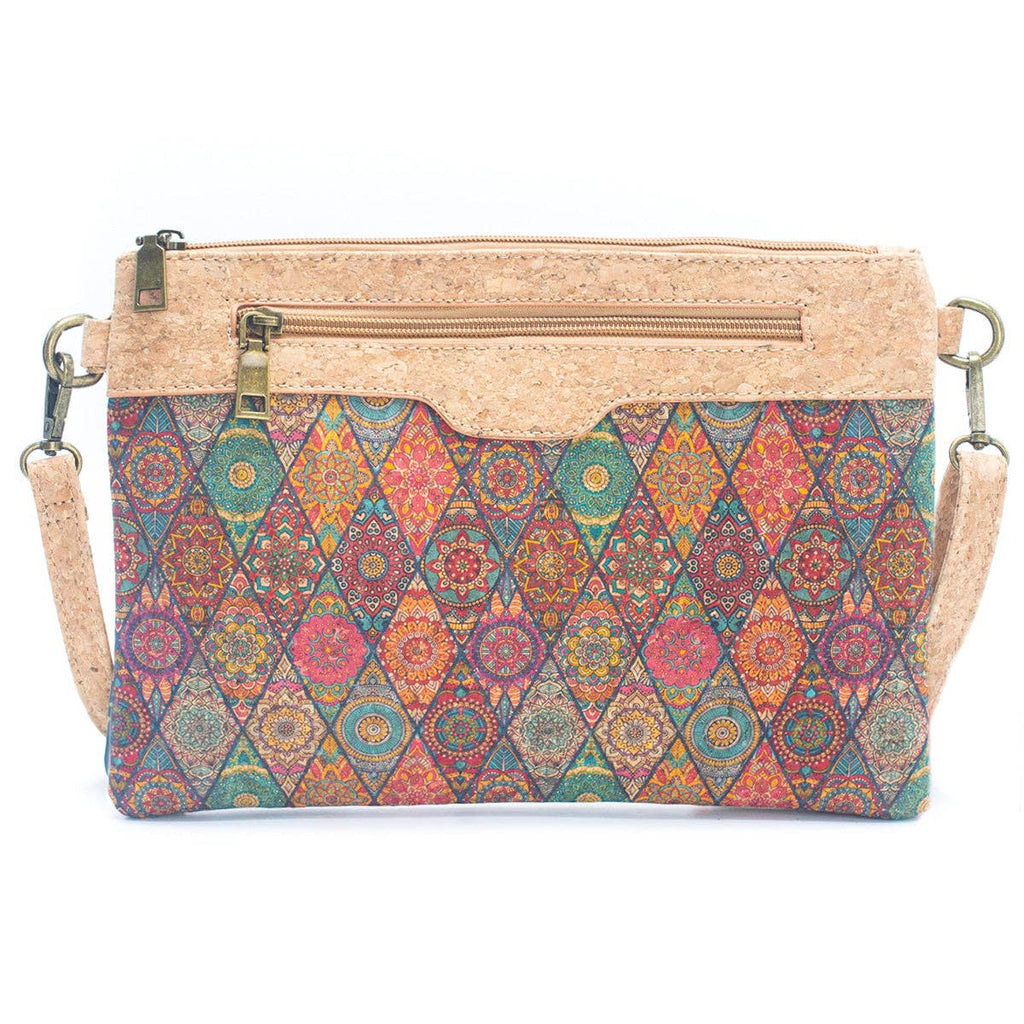 Corcho natural con diseño estampado - Bolso de bandolera y cartera de mano para mujer BAG-2248