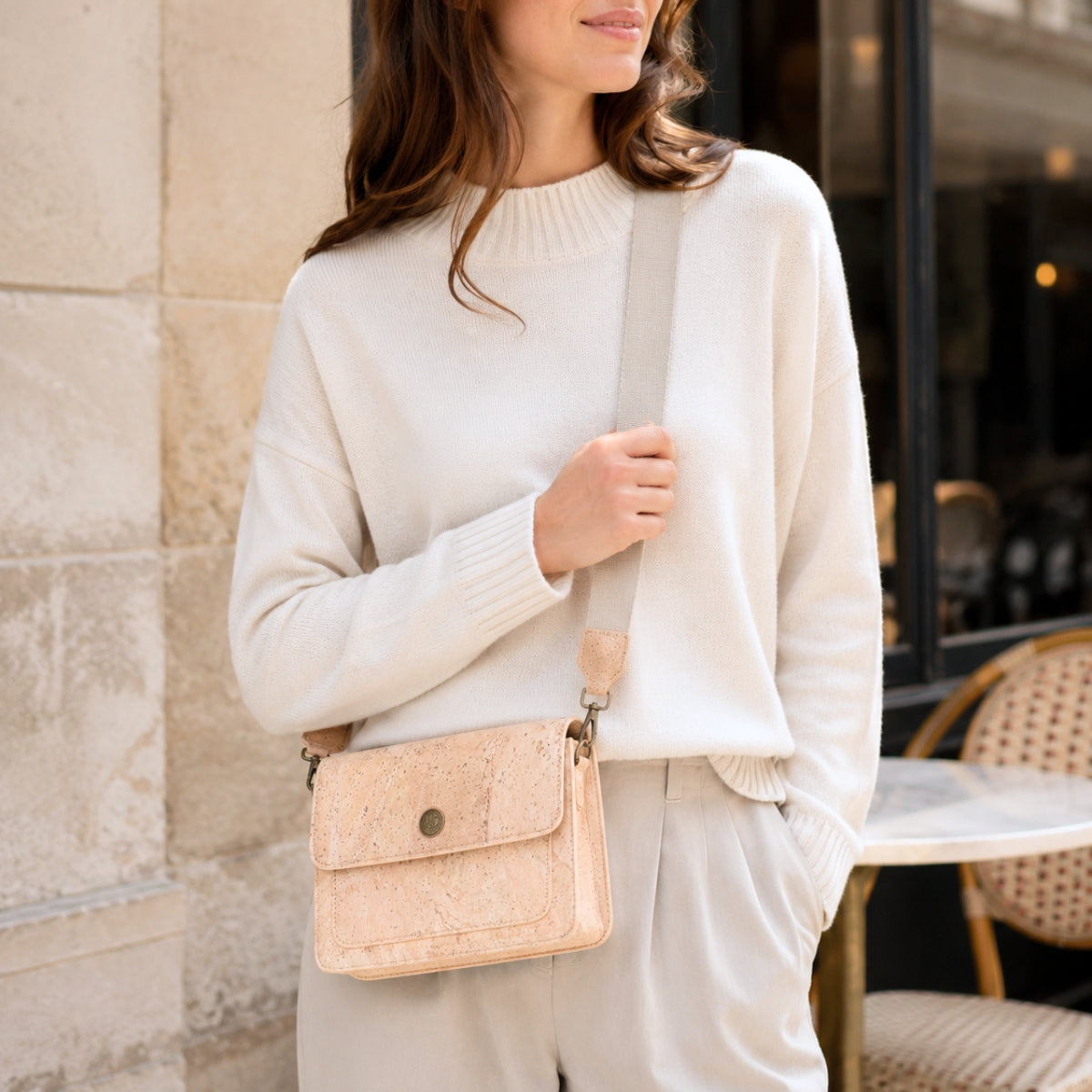 Natural Cork Women’s Structured Crossbody Bag BDCS-BAG-2309