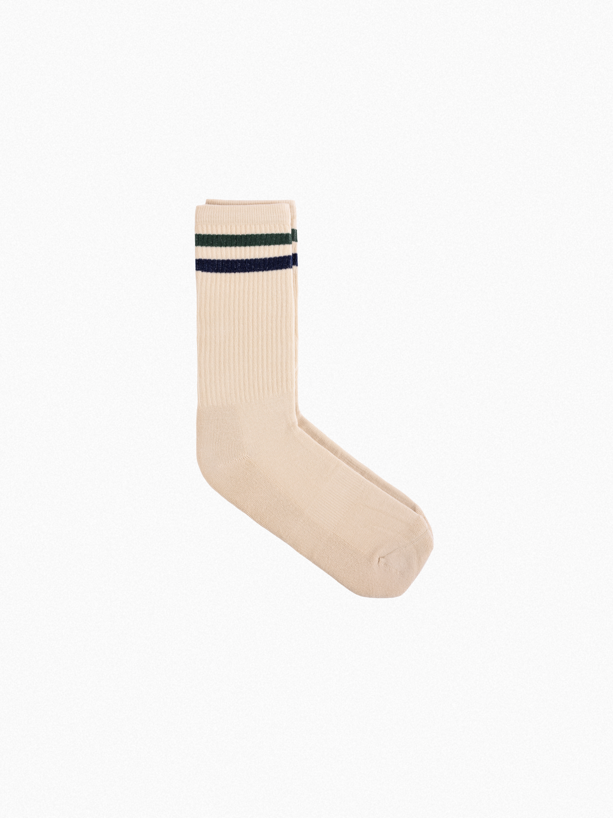 Athletic socks  - Vintage - double stripes green/blue