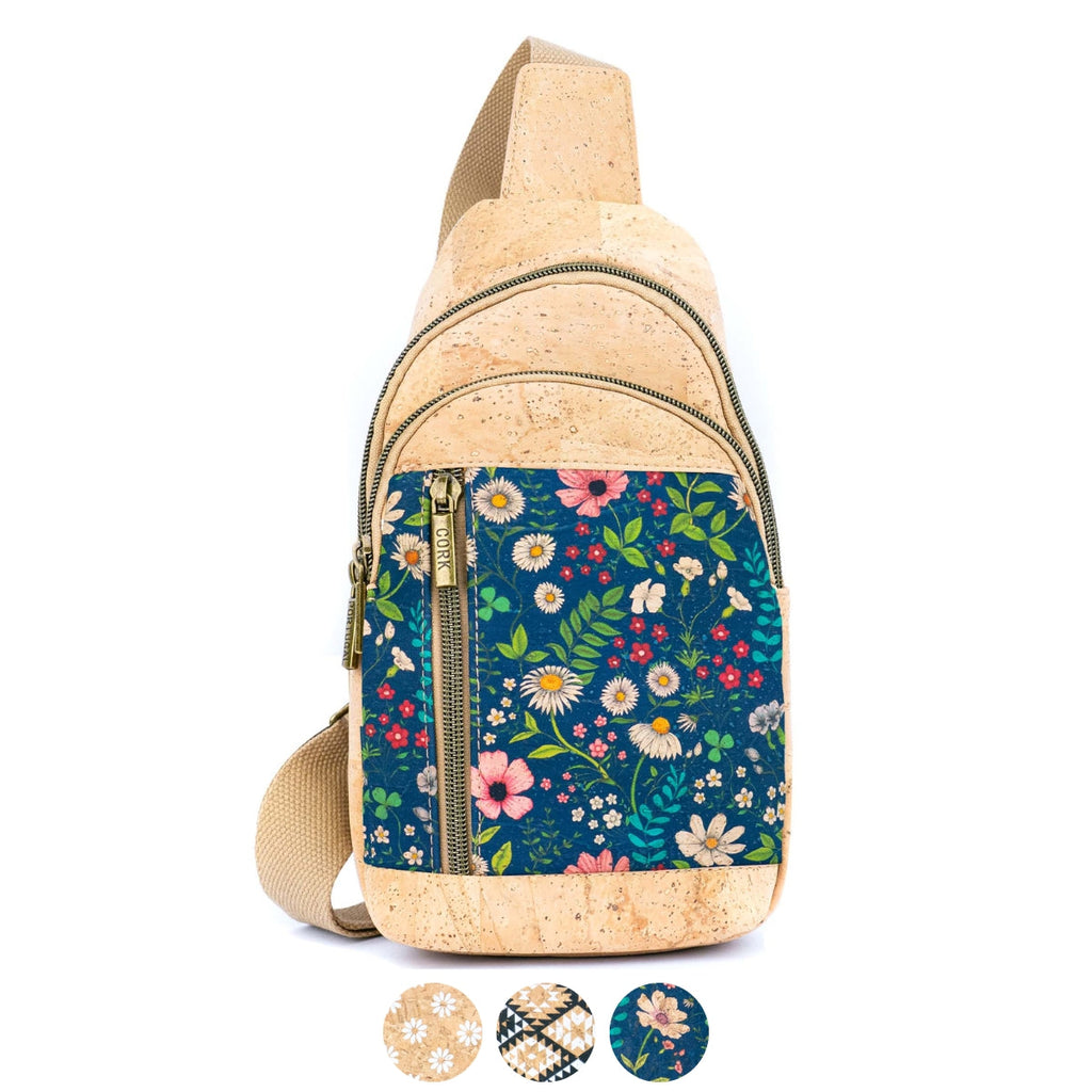 Bandolera de Corcho con Asa Ajustable – Estampados Florales y Geométricos BAG-2374