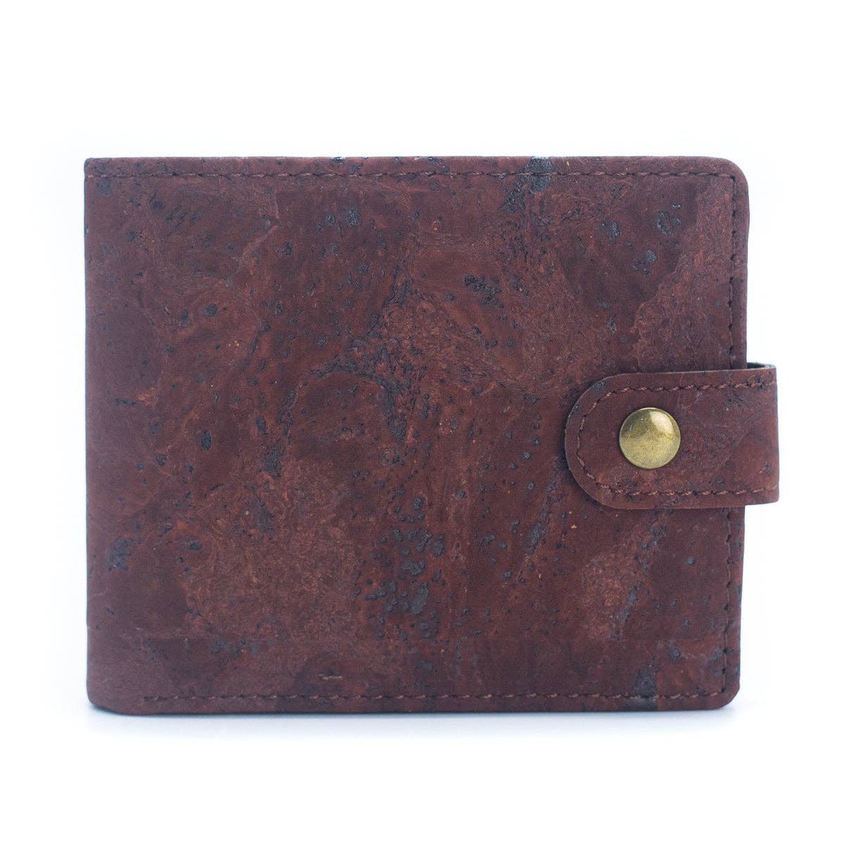 Schlankes zweifach faltbares Portemonnaie aus Kork mit Druckknopf BAG-2270-WALLET