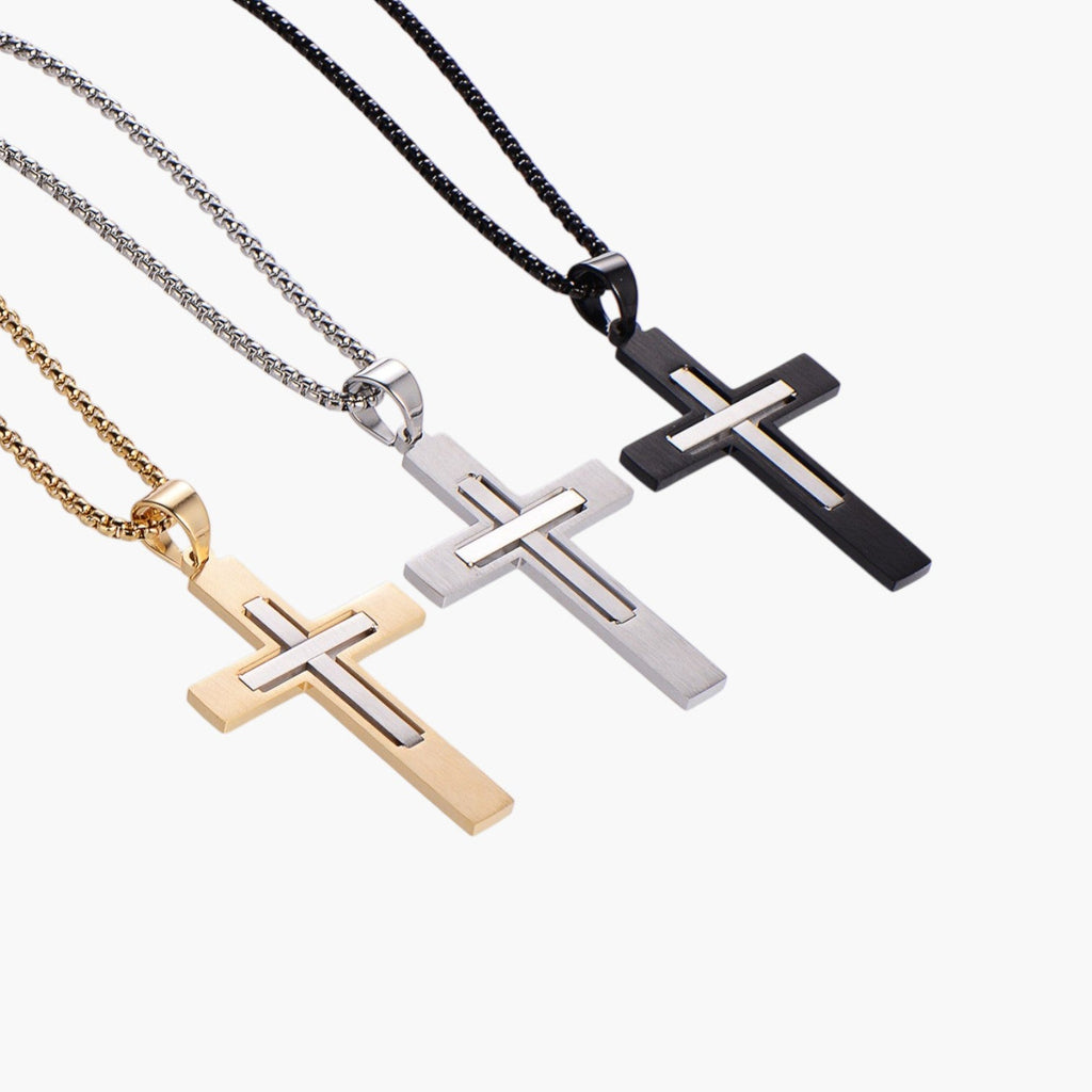 Collar Cruz de Acero Inoxidable
