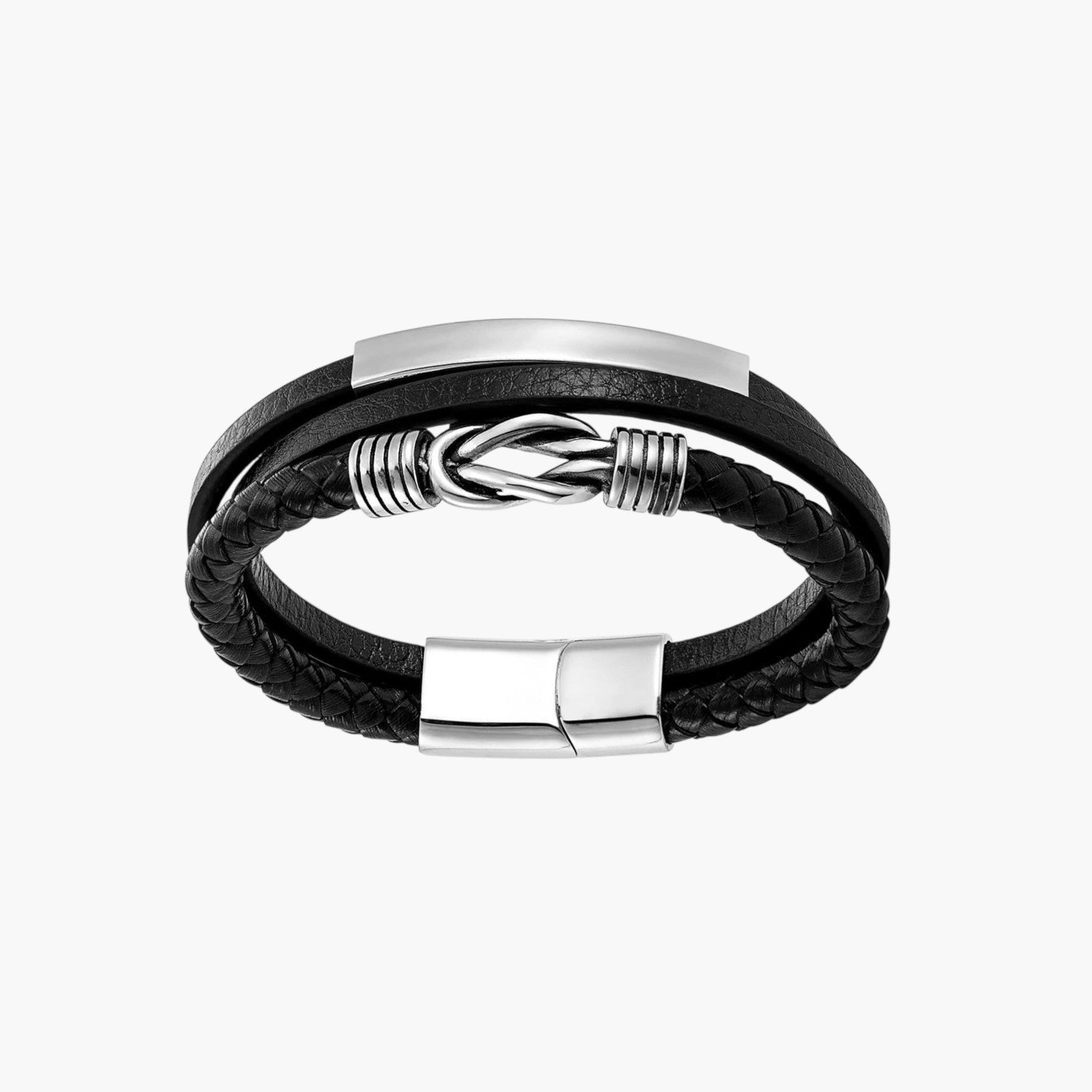 Pulsera de Cuero y Acero Inoxidable
