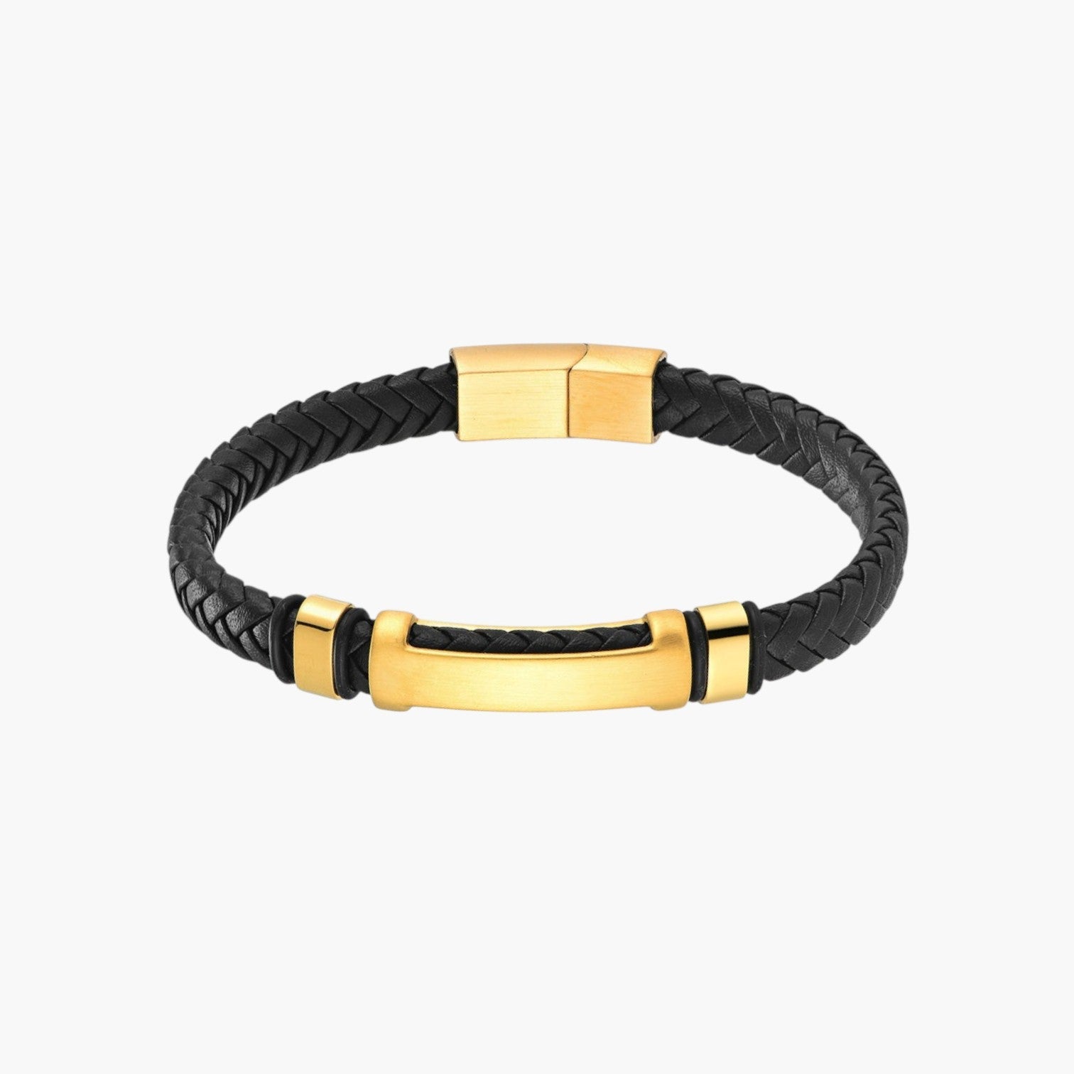Pulsera de cuero y acero inoxidable 316L